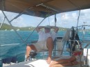 Paul enjoying the smooth sail over to Culebrita